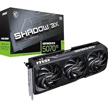 MSI GeForce RTX 5070 Ti 16G Shadow 3X OC — 16GB GDDR7 (28Gbps/256-bit), PCIe 5, Boost: 2482 MHz, HDMI 2.1b, DisplayPort 2.1b