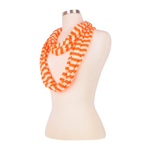TrendsBlue Elegant Solid Color & Striped Infinity Loop Jersey Scarf -Diff Colors3