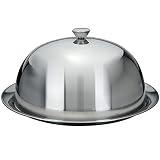 Grande Cloche Couvre Assiette Maitre d'Hotel + Assiette - Inox - 30 cm