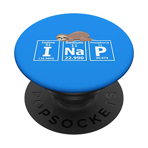 Sloth Elements Tired Sleep Lover I Nap Time Science Gift PopSockets PopGrip - Support et Grip pour Smartphone/Tablette avec un Top Interchangeable