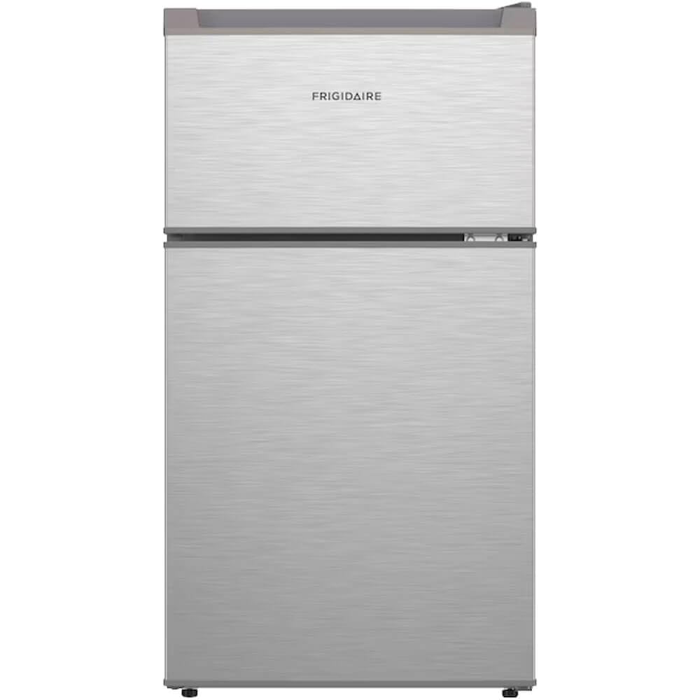 Photo 1 of 3.1 cu. ft. 2-Door Retro Mini Refrigerator in Stainless Steel