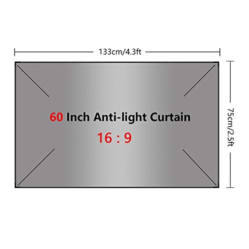 Pantalla de proyector 130 pulgadas 16:9 tela gris miniatura 3