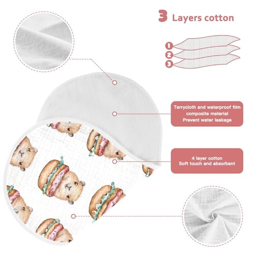 vvfelixl Baby Burp Cloths Cartoon Cute Guinea Pig Baby Newborn Cotton Burping Cloths Set Babys Washcloths 4 Pack3