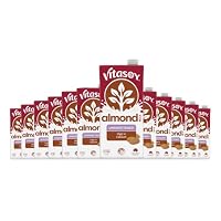 Vitasoy Unsweetened Almond Milk UHT, Plant Based Dairy Free Drink with Calcium & Vitamin E, No Sugar Added, 1 Litre (Pack of 12)