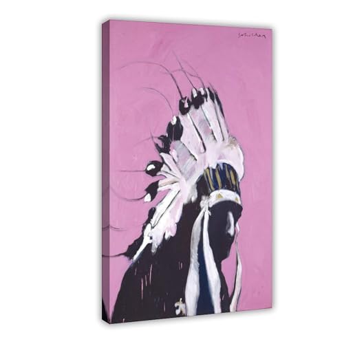 Impression giclée Fritz Scholder toile indienne vintage expressionniste cadre 50x75 cm
