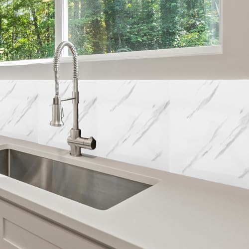 Paneles de pared de mármol impermeables y lavables con diseño autoadhesivo para proteger muros 5
