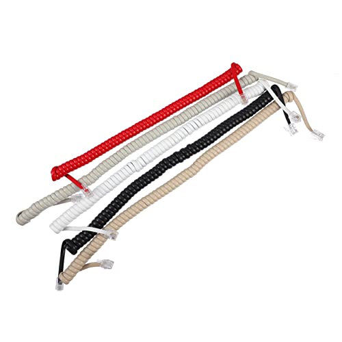 NUOBESTY Cavo Per Cornetta Telefonica a Molla 10 Pezzi, Accessorio Telefonico Spina Modulare, Cavo Elastico Resistente Per Telefoni Fissi, Per Uso Domestico e Ufficio