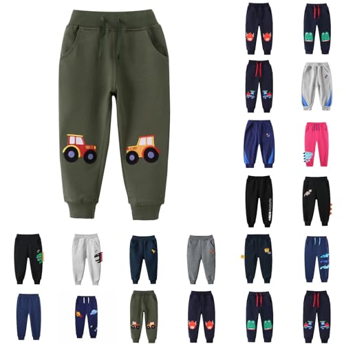 Toddler Boys Sweatpants Lightweight Truck Graphic Elastic Waist Pants Drawstring Causal Jogger with Pockets 2-8 Years
