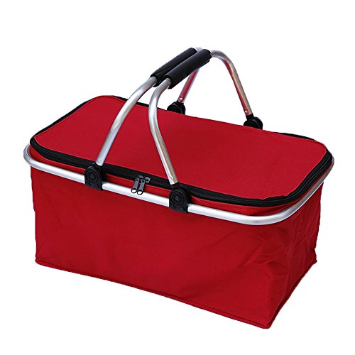 ZREAL Plegable Picnic Camping Cesta de la Compra Aislados Enfriador Cool Hamper Zip Bolsas de Mano Bolsas a Prueba de Agua