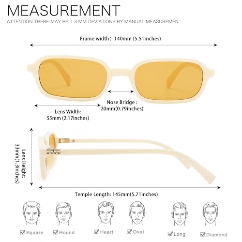 Pro Acme Small Rectangle Sunglasses for Women Men Trendy Rectangular Vintage Sun Glasses3