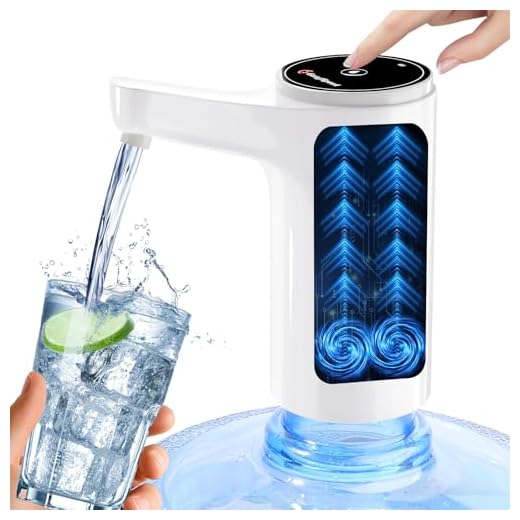 EASYSPEED Dispensador de Agua con 2 adaptadores, Carga Micro USB Bateria 1200 mha, extraíble y Conveniente para Usar en Agua embotellada, portatil para botellones de 5,8,10,12,15 Y 20 litros, Blanco