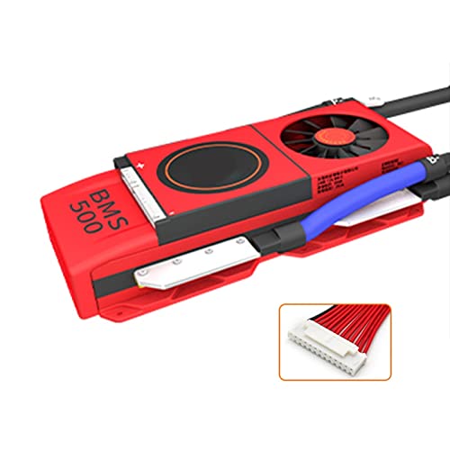 HXFAFA 24S 72V Lifepo4 BMS 80A-500A PCB-Schutzplatine mit Ausgleichsleitungen 3,2 V für 18650-Akkupack, mit voreingestellter Kälteabschaltung für Wohnmobil, Solar, Marine (Size : 400A+Fan) Cover