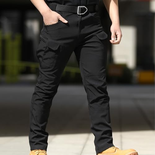 Hulpvktsgiq Men's Casual Cargo Pants Regular Fit Pants Work Trouser Straight Leg Lightweight Jogger Pants Multi Pockets2