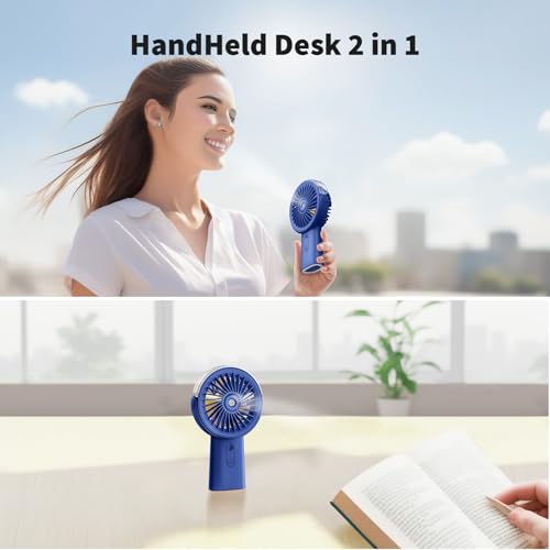 Otlonpe Misting Fan Portable Fan with Mist,Small Handheld Fan 4000mAh Rechargeable Fan,Water Spray Hand Held Fan Battery Operated,Mister Hand Fan Cooling Personal Fan,Travel Indoor Outdoor Women Men