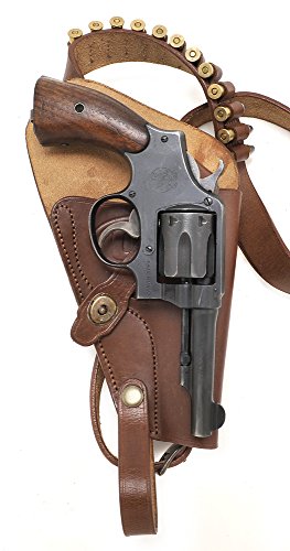 World War Supply M3 Victory Revolver Premium Brown Drum Dyed Leather Tanker Shoulder Holster With Shell Loops Marked Jt&L 1943 Holster Only #TOP6