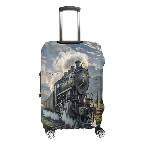 Steam Locomotive Train Travel Luggage Cover Washable Anti-scratch Suitcase Protector Dustproof Protective Cover Case for Wheeled Luggage Fits 19-32 Inch Luggage4