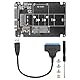 M.2 NGFF oder mSATA auf USB 3.0 Adapter 2-in-1 NGFF oder mSATA Konverter Lesekarte mit SATA-Kabel-Konverter