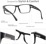2 Pack Unbreakable Progressive Multifocus Reading Glasses for Men, TR90 Thick Frame Readers