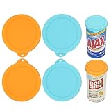 4 Pack Silicone Powder Cleanser Lids, Compatible with Bar Keepers Friend, Generic, Comet, Ajax Powder Cleanser(12 oz & 21oz), Moisture Resistance, Cleanser Accessory to Keep Powder Dry
