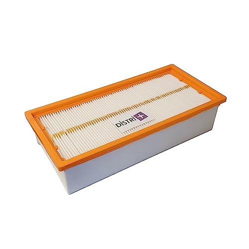 Distri+ - Filtro plisado plano de poliéster compatible con aspiradora Karcher NT65/2, NT72/2, NT75/2 - Alternativa para referencias originales Karcher 6 904-284 0, 69042840 - Pack de 1 filtro