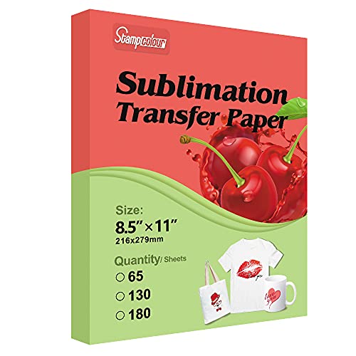 Sublimation Paper Heat Transfer Paper 8.5x11 inch A4 130 Sheets for Any Epson HP Canon Sawgrass Inkjet Printer with Sublimation Ink for Mug, T-Shirt,Light Fabric DIY 125gsm