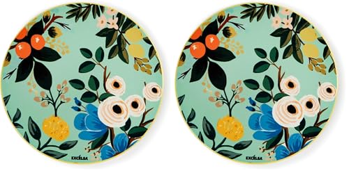 Excelsa Fiori Frida Sottopentola, Ceramica dolomite e sughero, Cm. 16 x 16 (Confezione da 2)