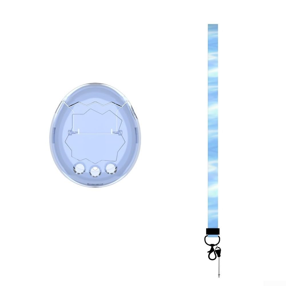 Linhexis for Tamagotchi Paradise Protective Cover Case, All inclusive PC Shell with Lanyard for Drop Protection(Light blue)