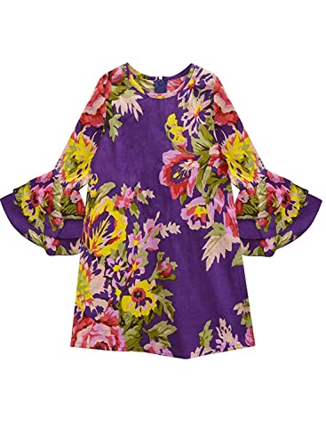 Image of A.T.U.N. (ALL THINGS UBER NICE) Girls Cotton A-Line Knee Length Long Sleeve Casual Dress