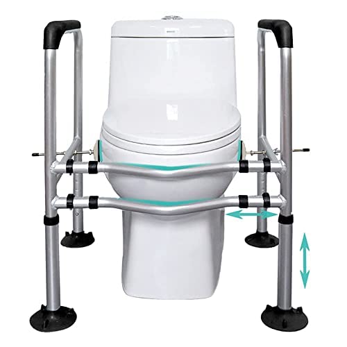 Arkantos Toilet Rails With Arms For Elderly Stand Alone, Medical Bathroom Safety Toilets Adjustable Height And Width Of Frame For Seniors Disabled Handicapped With Easy Assembly #TOP6