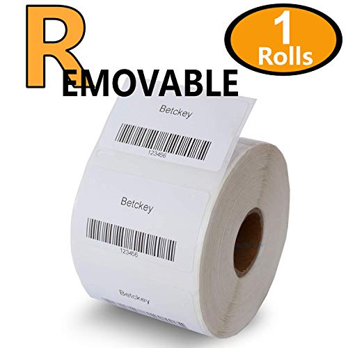 Betckey - Compatible Dymo 30334 (2-1/4" X 1-1/4" Removable) Medium Multipurpose Labels - Compatible With Rollo, Dymo Labelwriter 450, 4Xl & Zebra Desktop Printers[1 Rolls/1000 Labels] #TOP1