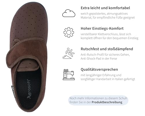 Gesundheitsschuhe Aerosoft Stretch 10 Klett-Hausschuh für Damen und Herren