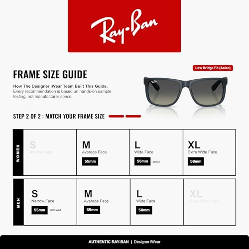 Image of Ray-Ban RB4165F Justin Classic Square Sunglasses for Men
