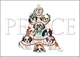 Shih Tzu Christmas Cards : 10 Holiday Cards with White Envelopes - ADORABLE!