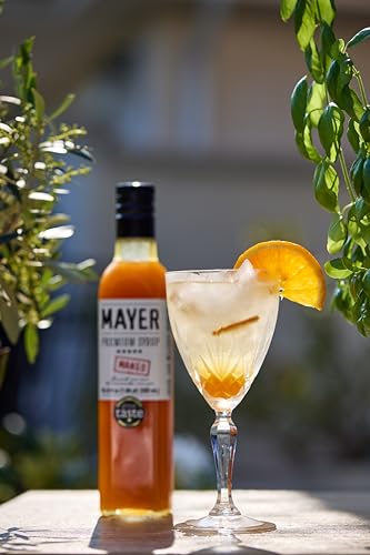 Image of Mayer Premium Artisan Syrup Variety 10-Pack - Award-Winning Cocktail & Coffee Syrups, Elderflower, Lavender Blossom, Botanical Tonic, Tropical Passion Fruit, Mango, Chili Mango, Cinnamon Plum, Raspberry, Strawberry & Sour Cherry, Real Fruit & Botanicals, Vegan, Gluten Free - No Artificial Additives (10 x 16.9 Fl Oz)