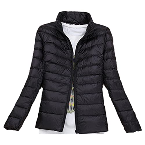 Manteau d'hiver femme doudoune fine noire compacte contre le froid automne XL