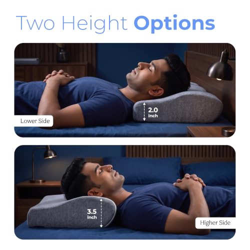 Image of HealthSense CP50 Cervical Pillow, Orthopedic Memory Foam, Breathable Cover