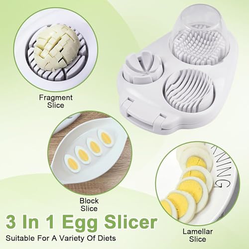 3 in 1 Egg Slicer for Hard Boiled Eggs with Cleaning Brush by DJBNT - Used condition - Image 2