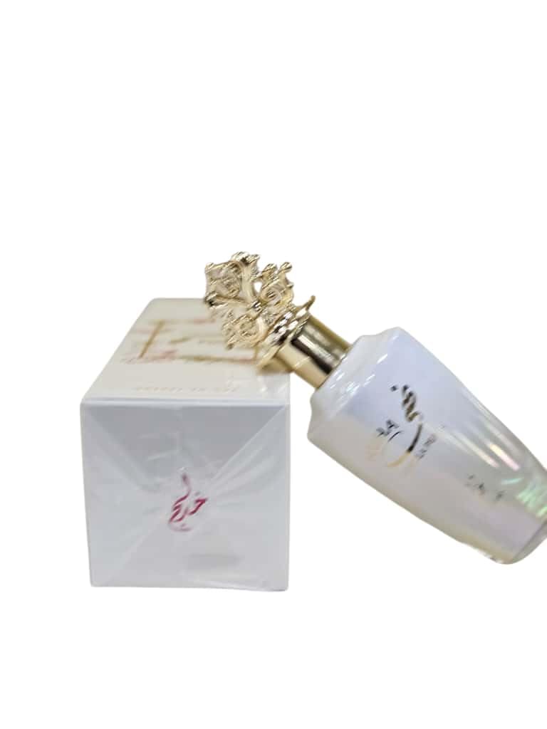 NUHA Vanilla Pearl Eau De Parfum by Khadlaj, Luxury Fragrance with Gold Crown Cap, White Iridescent Bottle