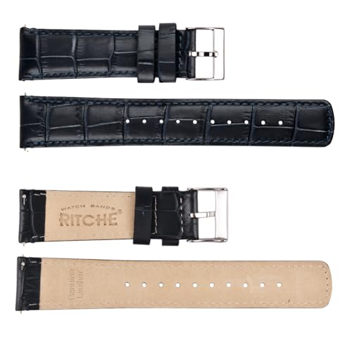 Image of Ritche Christmas Gift Quick Release Leather Watch Bands Genuine Leather Watch Strap for Samsung Galaxy Watch 6 Band Classic 43mm 47mm 40mm 44mm 18mm, 20mm or 22mm for Men and Women, White Elephant Gifts, Stocking Stuffers for Men