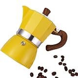 Espressokocher für den Herd, Aluminium mit abnehmbarem, verdicktem Silikonring und rutschfestem Griff, einfach zu bedienen und zu reinigen, perfekt für Moka, kubanischen Kaffee, Cappuccino, Latte