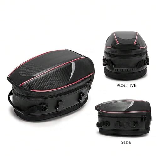 Alforja trasera para motocicleta Triumph Daytona 660 (Sport) 2024, bolsa amplia impermeable y resistente al desgaste, con capacidad expandible para casco y equipaje, color rojo negro miniatura 6