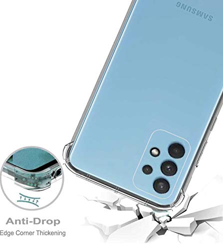 Image of Soft Flexible Silicone Back Cover (Samsung Galaxy A32 5G, Transparent Case + Screen Guard)
