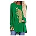 T Shirt Femme Bouffante Respirant Tunique Col Rond Plume Manches Longues Tee Shirt Femme Mode Plage Wrap Grande Taille Automne Polyester