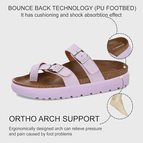 Image of Centrino Women's Berkin-Style Slip-On Sandals | Open Toe Design | Soft PU Footbed | Lightweight & Comfortable | Arch Support | On-Grip Sole | Casual Outdoor Wear (9228)