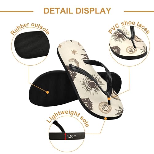 Mens Flip Flops Mandala Moon SunSandal Flip Flops for Women Summer Beach Slipper 214B84162