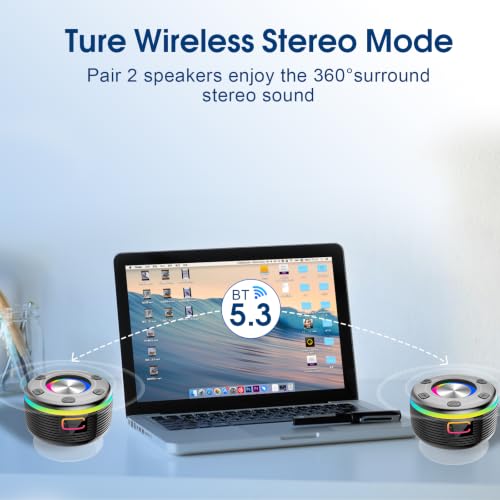 OYIB Bluetooth Shower Speaker, IPX7 Portable Speaker 360° HD Sound, Black - image 5