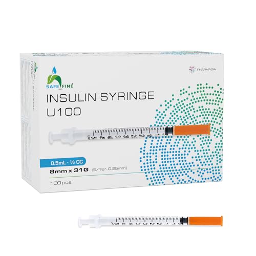 Safe Fine U-100 Insulin Syringes 8 mm 31G (5/16