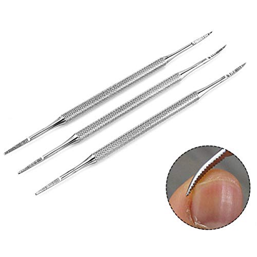 Limas para uñas encarnadas Lurrose de acero inoxidable en juego de 3 piezas para pedicura 4