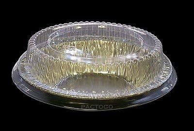Durable Packaging 4 7/8" Aluminum Foil Tart/Mini-Pie Pan w/Clear Plastic Dome Lids - Disposable (Pack of 200)
