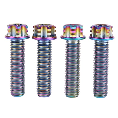 Image of 4Pcs Titanium Bolt Flange Torx Head M8 M10 x 20 25 30mm Screw Bolt for Motorcycle Car Modifications (Rainbow, M8x30mm)